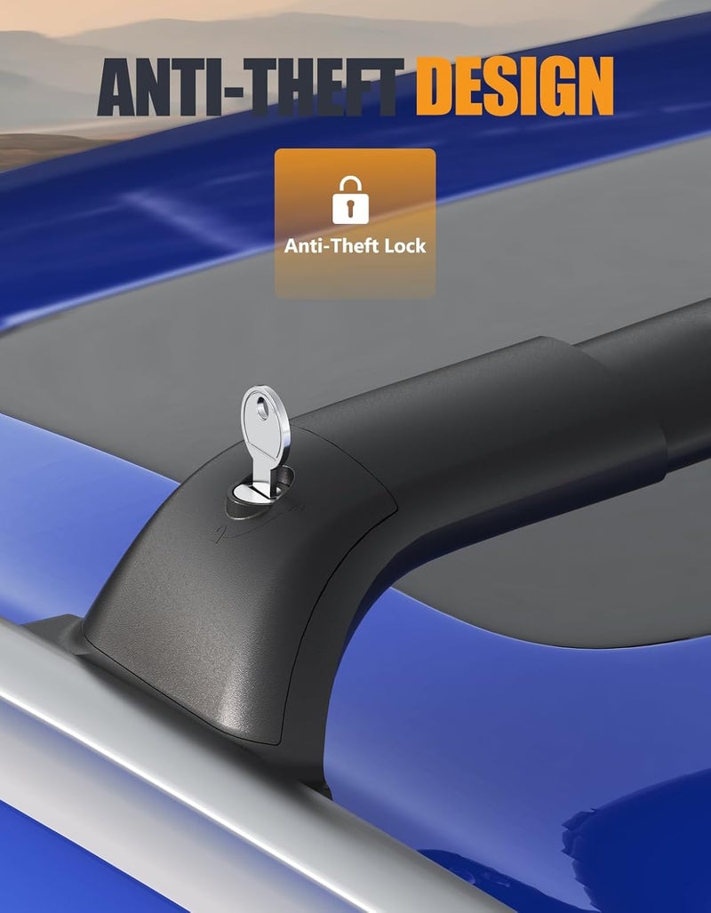 KINGGERI All Aluminum Roof Rack Cross Bars Compatible with Jeep Grand Cherokee L 2021-2026 and 2022-2026 Grand Cherokee WL. 260lb Lockable Heavy Duty Crossbars Rooftop Cargo Basket Luggage Kayak - Image 4